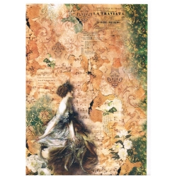 Papier ryżowy Ciao Bella A4 21*29,7cm  CBRP026  , La Traviata, nuty